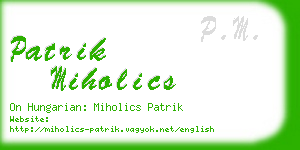 patrik miholics business card